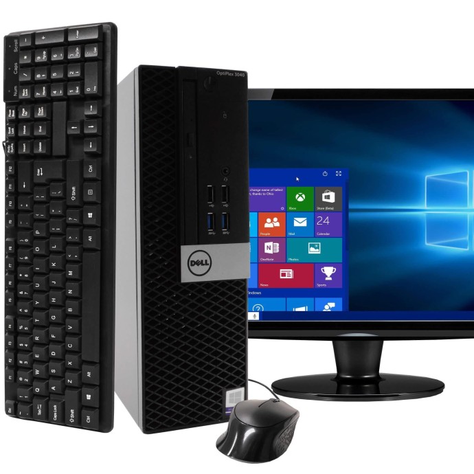 Dell Optiplex 7010 i3 Desktop | Core i3-12th Gen - 256GB NVME SSD - 8GB RAM | 10 cores @ 3.6 GHz | Win 10 Pro | 19” Monitor (3 yrs) Image