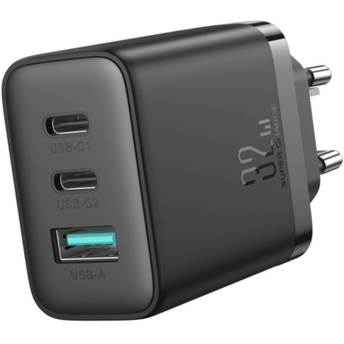 JR-TCF10 32W 2C1A Fast Charger-Black (EU) Image