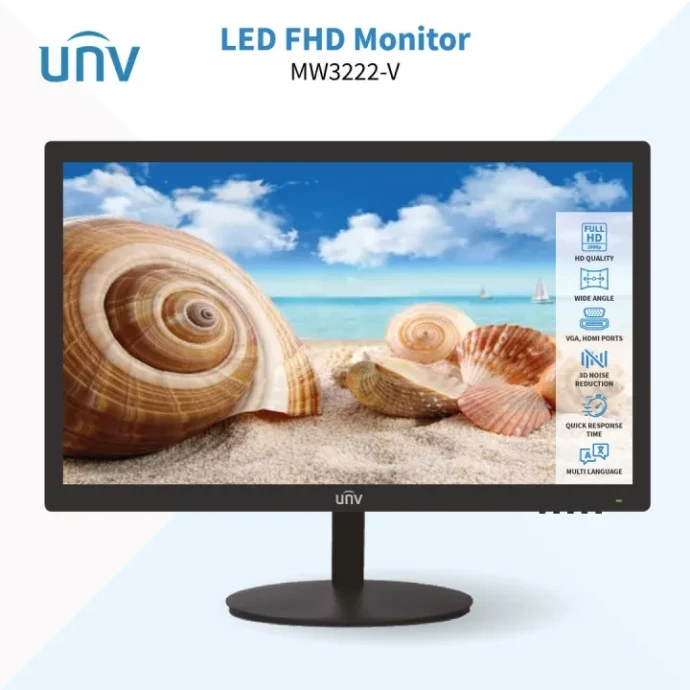 UNV MW3222-V | 22" FHD | LED Backlight | 1920×1080 | HDMI & VGA | 7×24 Operation | VESA Mount | 1-Year Warranty Image