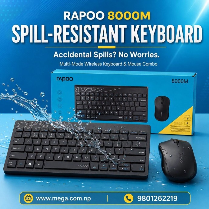 Rapoo 8000M Multimode Wireless Keyboard Mouse Combo Image