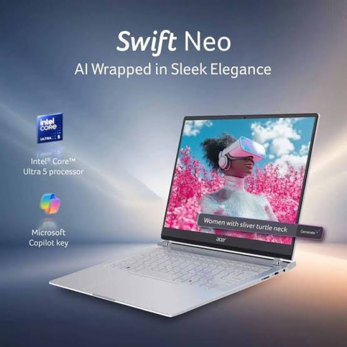 ACER SWIFT NEO SFN14-54H CORE ULTRA 5 115U DDR5 16GB RAM 512GB SSD 14"OLED DISPLAY WIN 11 HOLE SL Image
