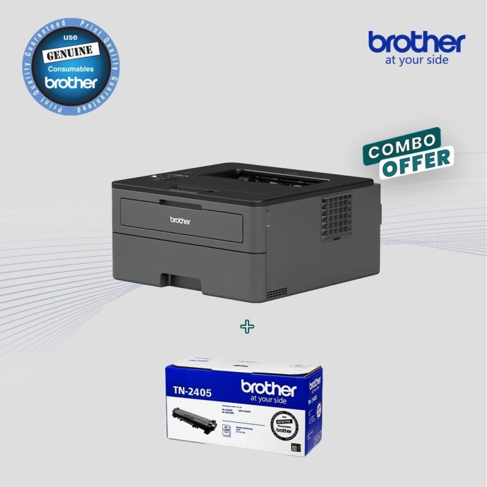 Combo - Brother HL-L2370DN A4 Mono Laser Printer + Genuine Brother TN-2405 Toner Cartridge Image