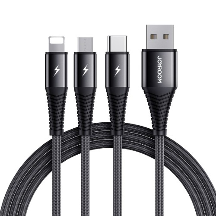 S-1230G4 3-in-1 charging cable（lightning+typec+micro）1.2M-black Image