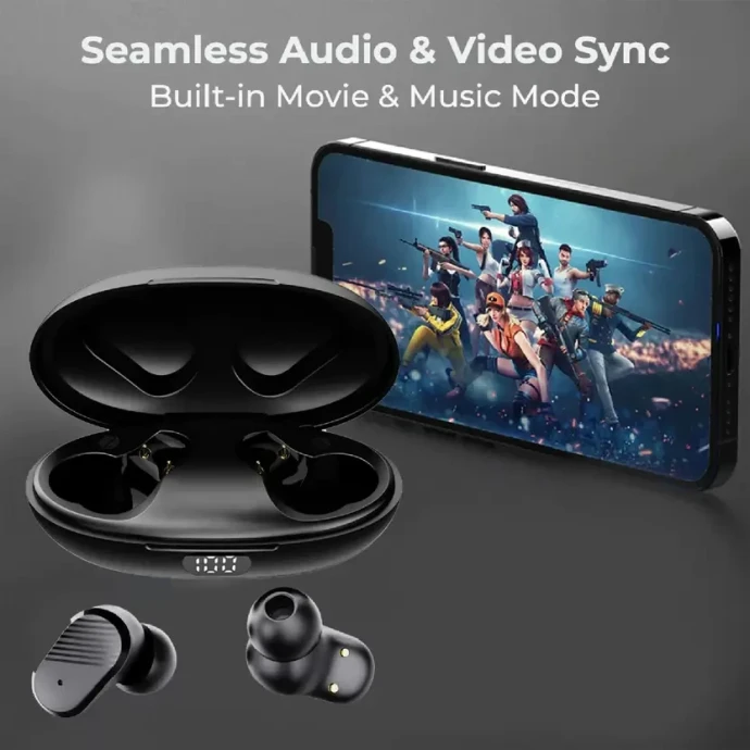 Riviera R002 | True Wireless Earbuds | 12hr Playback | Bluetooth 5.2 | Type-C Charging | Water-Resistant | Lightweight Case Image