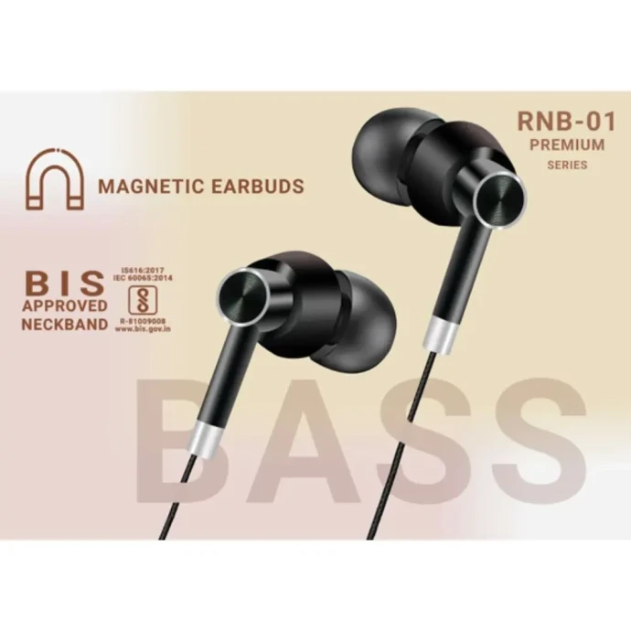 Riviera Neckband  RNB 01 | Bluetooth 5.1 | 22hr Battery | Magnetic Buds | Type-C Charging | Sweatproof | Lightweight Design Image